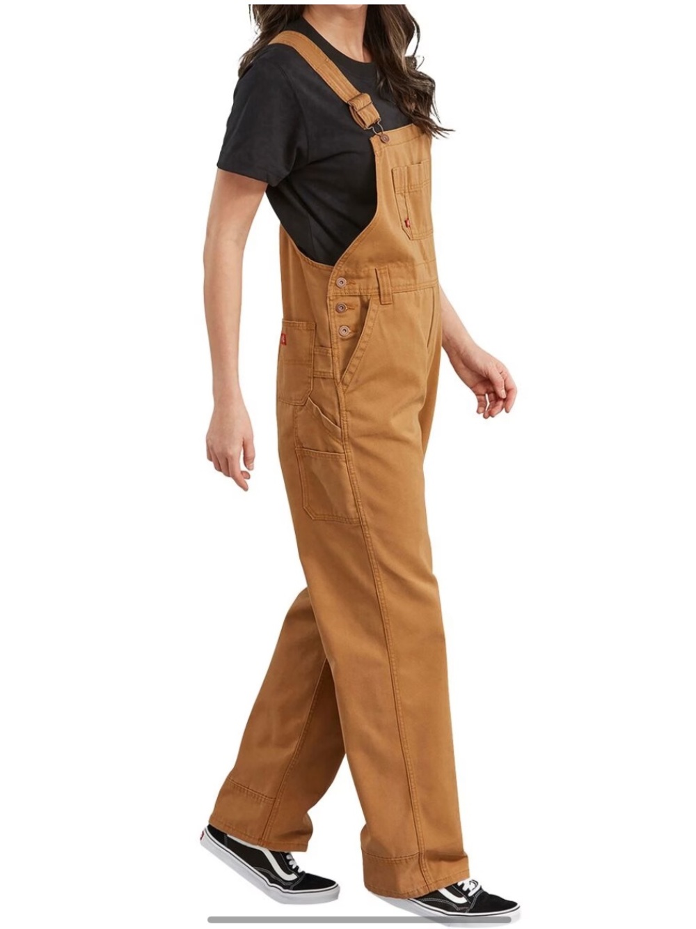 Dickies Bib Relaxed Straight Cargo Tan Overalls